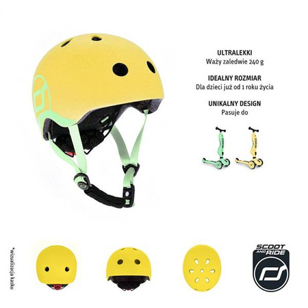 Scootandride Kask XXS-S Dla Dzieci 1-5 Lat Lemon