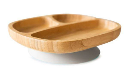 Eco Rascals Miseczka trójdzielna Bambusowa z Przyssawką Szary