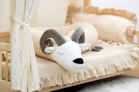 SenLove Poduszka Wałek Ochraniacz do Łóżka Baranek