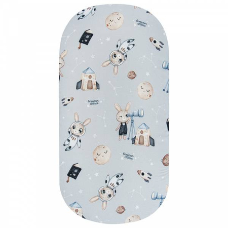 Bonjour Cherie Bambusowe Prześcieradło do Łóżeczka 60x120cm Królik Astronom