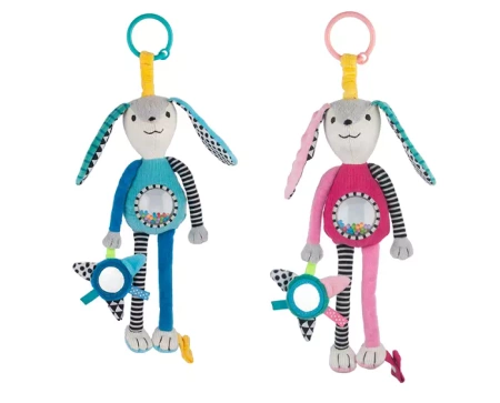 Canpol Babies Pluszowa Zabawka Z Grzechotką i Lusterkiem 1szt. Mix Różowy/Niebieski