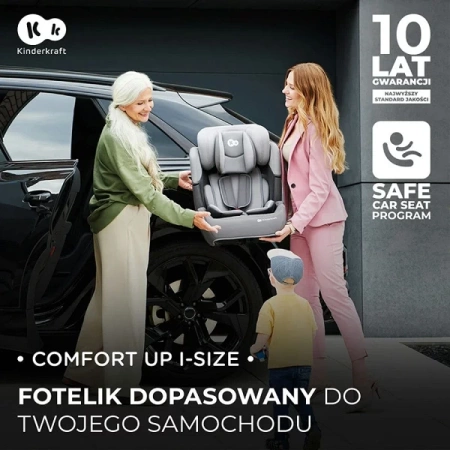 Kinderkraft Comfort Up I-Size Fotelik Samochodowy 9-36 kg Czarny