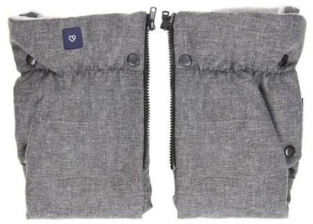 Zaffiro Mufki Do Wózka Dwuczęściowe Plusz Melanż Szary