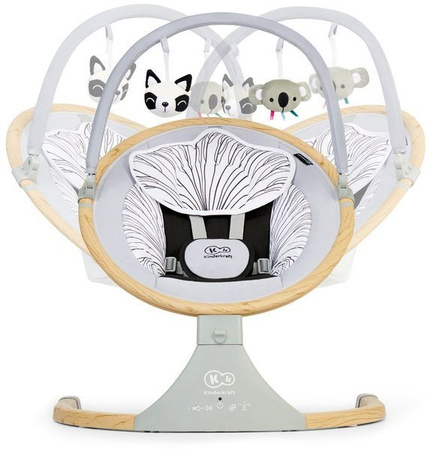 Kinderkraft Lumi Wooden Leżaczek Bujaczek Elektryczny Bluetooth