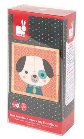 Janod Klocki Drewniane Puzzle 6w1 Las