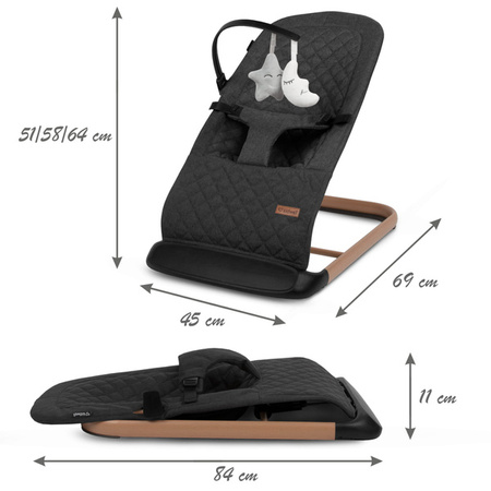 Kidwell Laro Leżaczek Bujaczek Black / Wooden