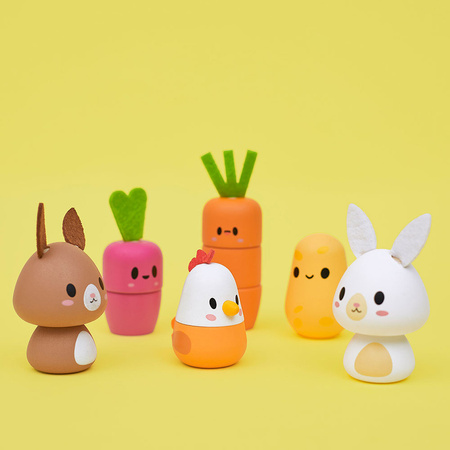 Janod Pociąg z klockami i figurkami do ciągnięcia Farma 12m+