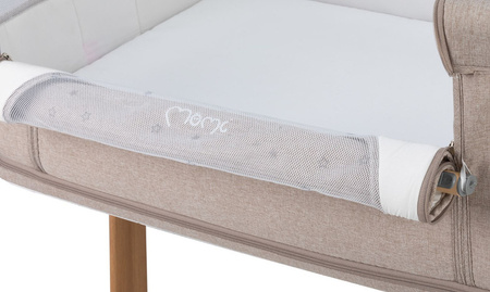 MoMi Smart Bed Łóżeczko Dostawne Kojec 4w1 Beige