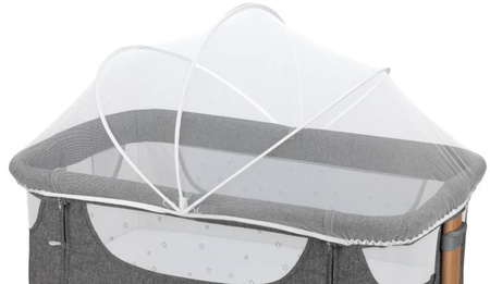 MoMi Smart Bed Łóżeczko Dostawne Kojec 4w1 Grey + Torba Transportowa