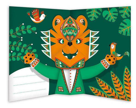 Janod Zestaw Kreatywny Przestrzenne Kartki Pop-Up 3D Zwierzęta 6+