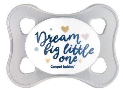 Canpol babies Smoczek silikonowy 0-2m symetryczny MINI 2szt. Grey