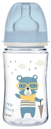 Canpol Babies Easy Start Bonjour Paris Butelka Szeroka Antykolkowa 240 ml 35/232 Blue