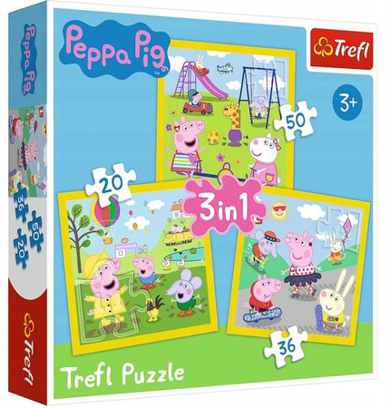 Puzzle 3w1 Pomysłowa Świnka Peppa