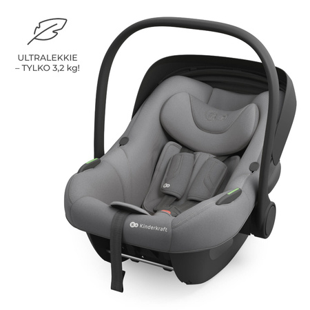 Kinderkraft Zestaw 3w1 Endura Safe Modular System Fotelik Samochodowy 0-36 kg Szary