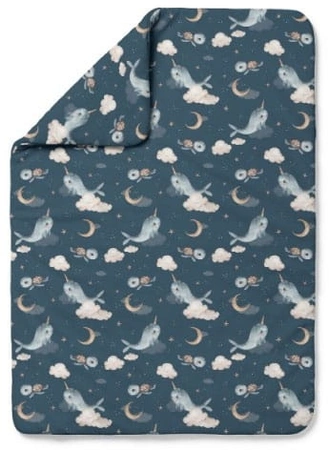 Waldin Kołdra Bambusowa 120x90 Wieloryb Granat