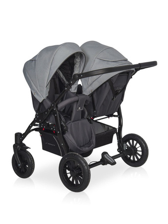 Riko Basic Saxo Wózek Bliźniaczy Głęboko-Spacerowy 02 Stone