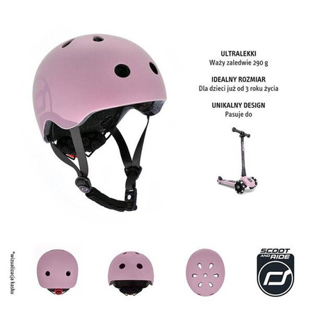Scootandride Kask Dla Dzieci S-M Rose