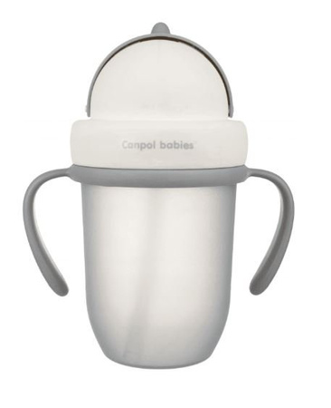 Canpol Babies Matte Pastels KubekZe Składaną Rurką Silikonową 210ml 56/522_grey Grey