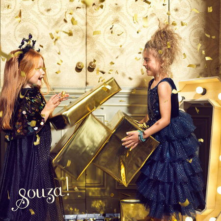 Souza! Peleryna z kapturem i cekinową narzutką kostium Bella 5-7 lat