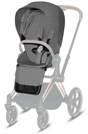 Cybex e-Priam 3.0 Rama ze Stelażem Siedziska + Tapicerka Wózek Spacerowy Manhattan Grey Plus