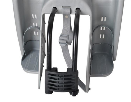 FOTELIK ROWEROWY ADVENTURER MOCOWANY NA BAGAŻNIK LUB RAMĘ 5-PUNKTOWE PASY DO 22 KG Grafitowy