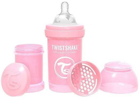 TwistShake Butelka Antylkolkowa 180 ml 0m+ Pastel Pink