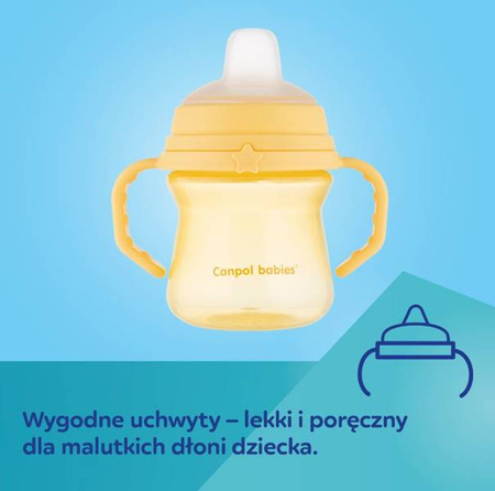 Canpol Babies FirstCup Kubek z Silikonowym Ustnikiem 150ml Różowy 56/614_pin