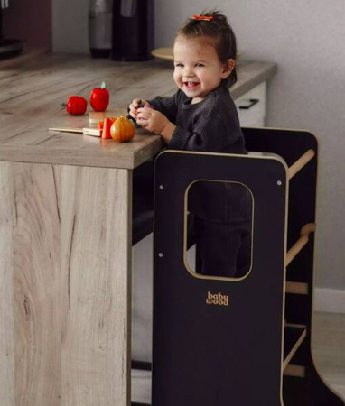 Baby Wood Slim M Kitchen Helper Czarny
