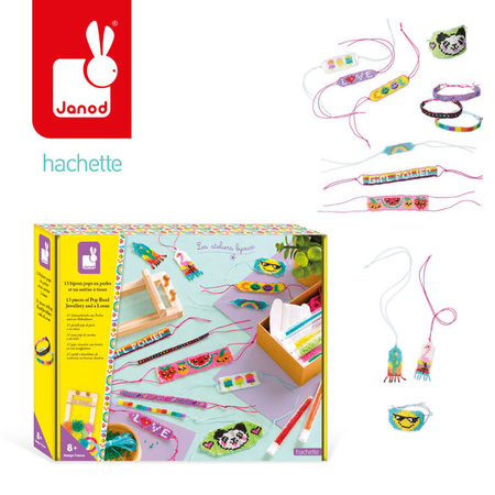 Janod Zestaw kreatywny do tworzenia biżuterii z koralików na krośnie tkackim 8+