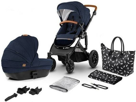 Kinderkraft Prime Wózek Głęboko-Spacerowy 2w1 + Mommy Bag Deep Navy