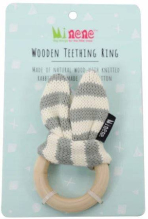 Minene Gryzak Drewniany Króliś Jasno Szary