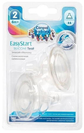 Canpol Babies Smoczki Silikon Do Butelki Szerokiej 2 szt Easystart 21/731 średni