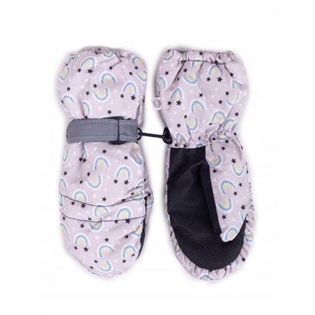 Yo! Dziewczęce Rękawiczki Narciarskie Jednopalczaste Tęcza 16cm