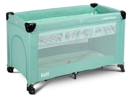 Caretero Esti Łóżeczko Turystyczne z Opuszczanym Bokiem Mint