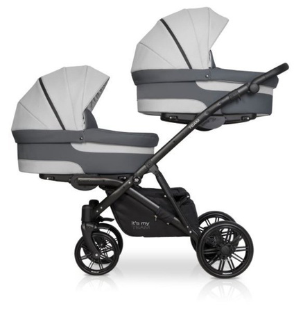 Riko Team Wózek Bliźniaczy Rok Po Roku Głęboko-Spacerowy Grey Fox