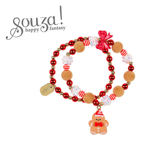 Souza! Bransoletki z dużymi perłami i zawieszką świąteczną Gabrielle 2 szt.