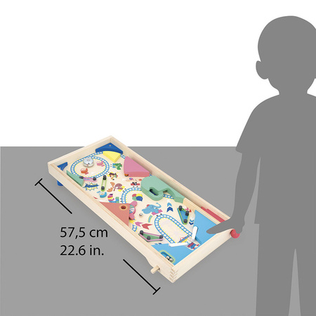 Janod Gra zręcznościowa drewniana Pinball Applepop 5+