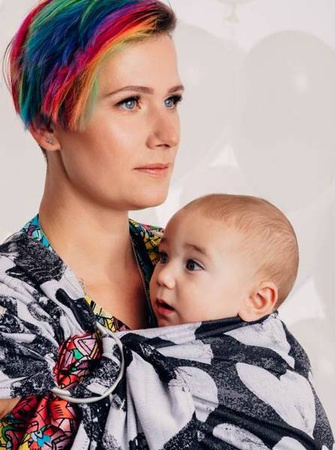 LennyLamb Żakardowa Chusta Kółkowa o Noszenia Dzieci Lovka Klasyczna r.S 100% Bawełna