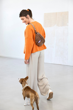 PALOPA Torebka nerka na smakołyki dla psa Emma teddy-fleece brown Edycja limitowana