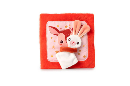 LILLIPUTIENS Miękka książeczka aktywizująca z mini-komforterem „Stella i jej przytulanka” 12 m+