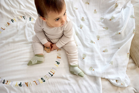 Lassig Bambusowa pieluszka otulacz Zestaw 3 szt. 80x80cm Happy Fruits lemon