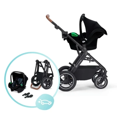 Kinderkraft B-Tour Mink Pro Wózek Głęboko-Spacerowy + Fotelik 0-13 kg Zestaw 3w1 Black