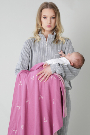 Piapimo HandyBlanky Kocyk Bambusowy 80x100cm Pszczółki Różowy