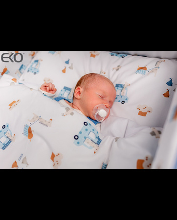 Eko Pościel bawełniana drukowana - 2-elementowa 135x100 cm Beżowe Kwiatki