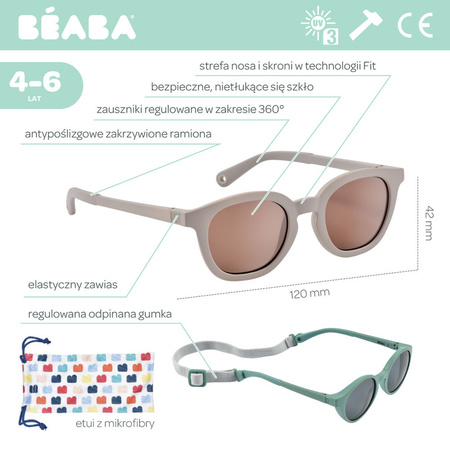 Beaba Okulary przeciwsłoneczne dla dzieci 4-6 lat Sunny - Velvet grey