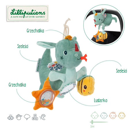 LILLIPUTIENS Wielofunkcyjna przytulanka do powieszenia Smok Joe 3 m+