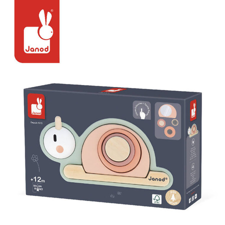 Janod Drewniana układanka sensoryczna Ślimak Sweet Cocoon 12 m +