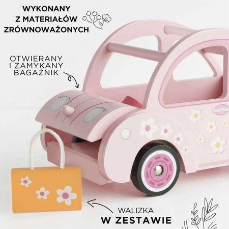 Le Toy Van Różowy Samochód Drewniany dla Dziewczynki Sophie