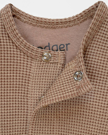 Lodger Pajacyk piżamka niemowlęca bawełniana brązowa Ciumbelle Beige r. 68