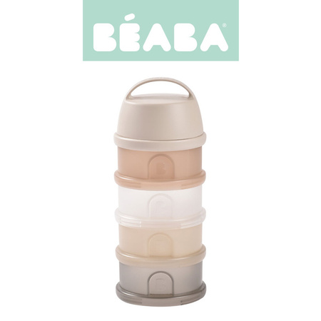 BEABA Pojemniki na mleko w proszku 4 komory przeźroczyste clay